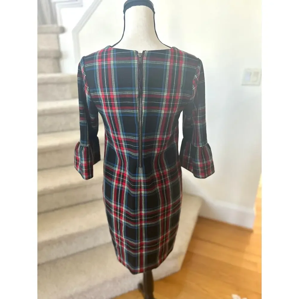 Vineyard Vines Black & Red Christmas Holiday Tartan Shift Dress - Picture 4 of 8